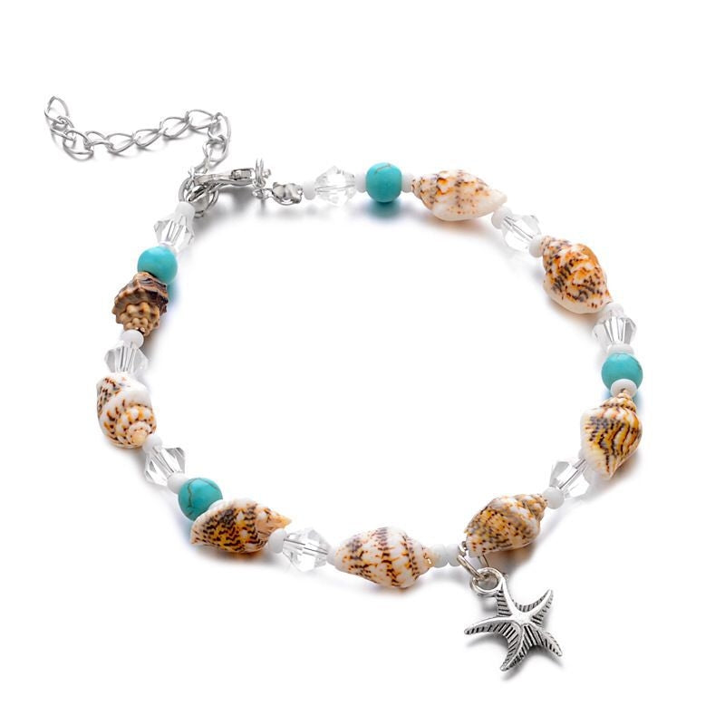 Beach Starfish Turquoise Pendant Anklet