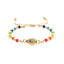 Bohemian Ocean Shell Beaded Bracelet - Hand-Woven Rainbow Rice Beads for Women's Vacation Party