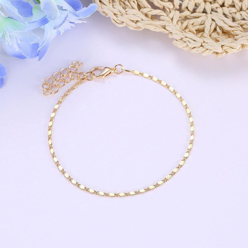 Beach Ladies Metal Chain Anklet - Fashionable Barefoot Jewelry