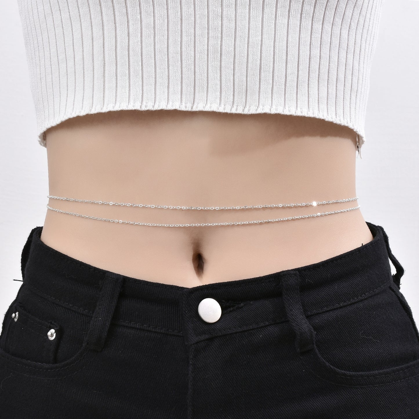 Bikini Double Layered Fashion Alloy Waist Chain for Women