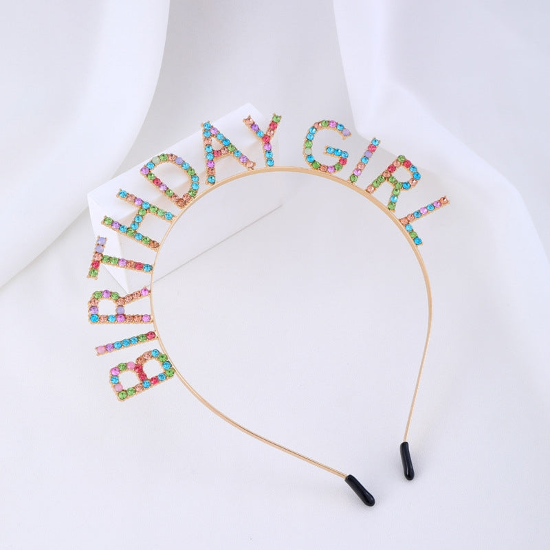 Birthday Princess Costume Set with Glitter Sash and Tiara Headband