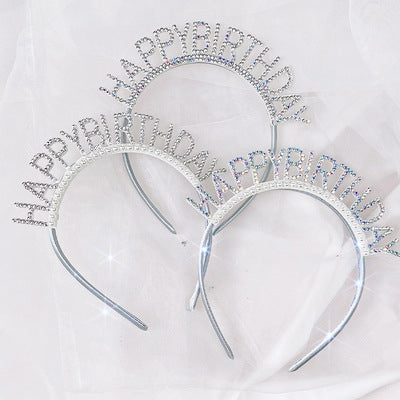 Birthday Shiny Letter Resin Pearl Headband for Party and Festival