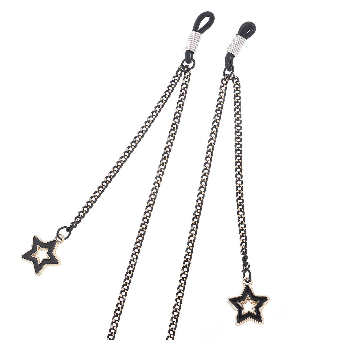 Black Pentagram Pendant Fashion Sunglasses Chain Necklace