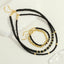 Bohemian Black Onyx Beaded Necklace and Bracelet Jewelry Set with 18k Gold Plated Pentagram Charm
