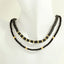 Bohemian Black Onyx Beaded Necklace and Bracelet Jewelry Set with 18k Gold Plated Pentagram Charm