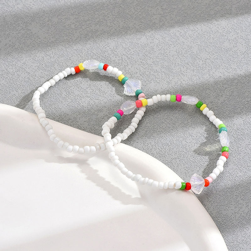 Bohemian Multi-Layer Shell and Seed Bead Women's Beach Anklet