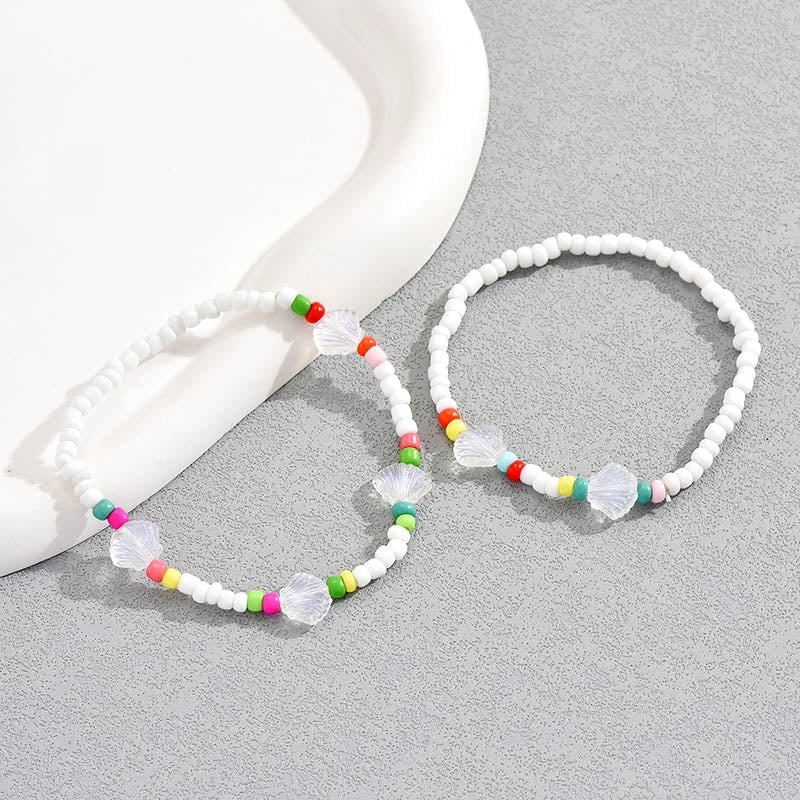 Bohemian Multi-Layer Shell and Seed Bead Women's Beach Anklet