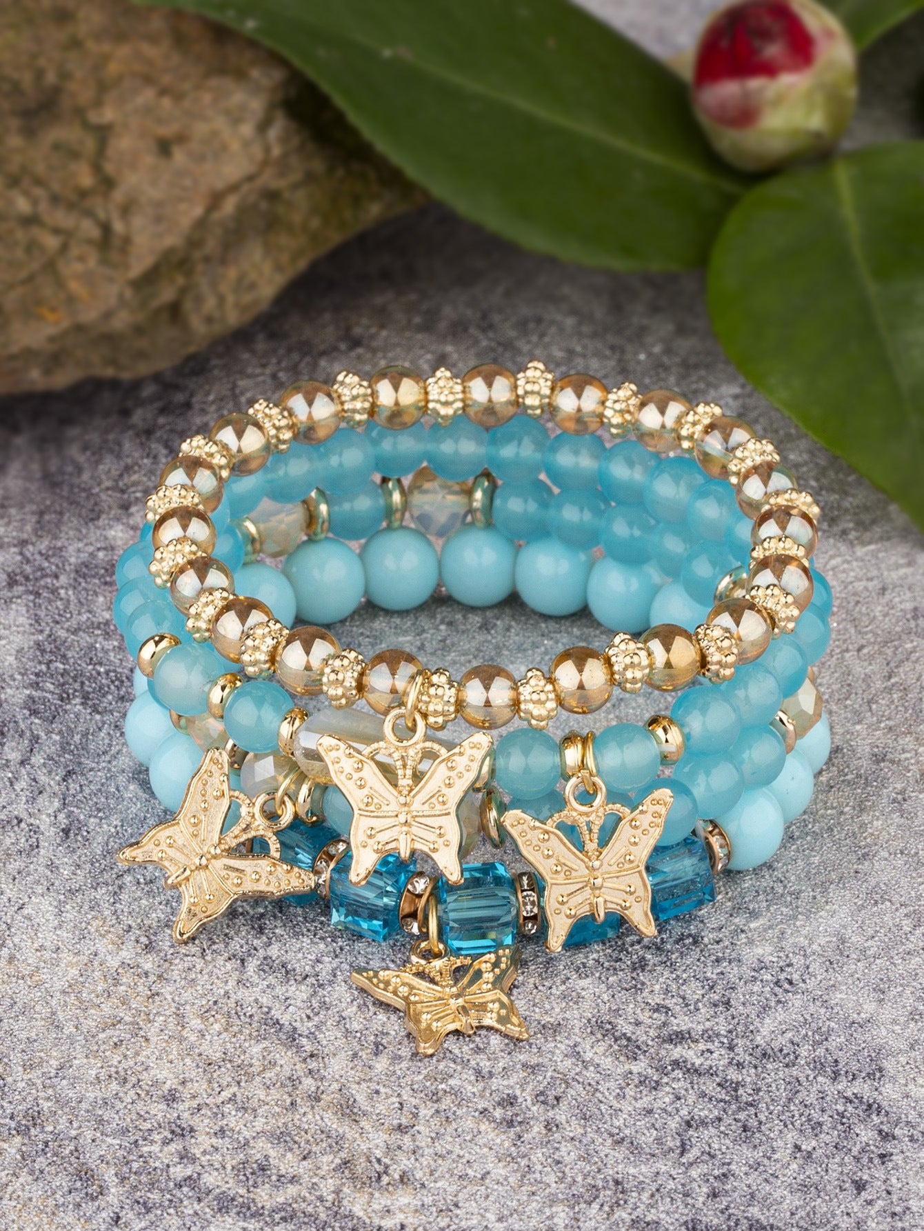 Bohemian Butterfly Crystal Multi-Layer Beaded Women's Bracelet