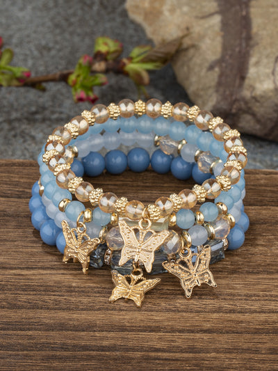 Bohemian Butterfly Crystal Multi-Layer Beaded Women's Bracelet