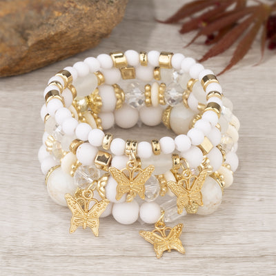 Bohemian Butterfly Acrylic Multi-Layer Women's Bracelet with Pendant Beads