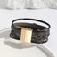 Bohemian Leopard Print PU Leather Rhinestone Women's Bracelet with Magnetic Buckle