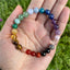 Bohemian Rainbow Natural Stone Tiger Eye Crystal Beaded Yoga Bracelet