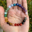 Bohemian Rainbow Natural Stone Tiger Eye Crystal Beaded Yoga Bracelet