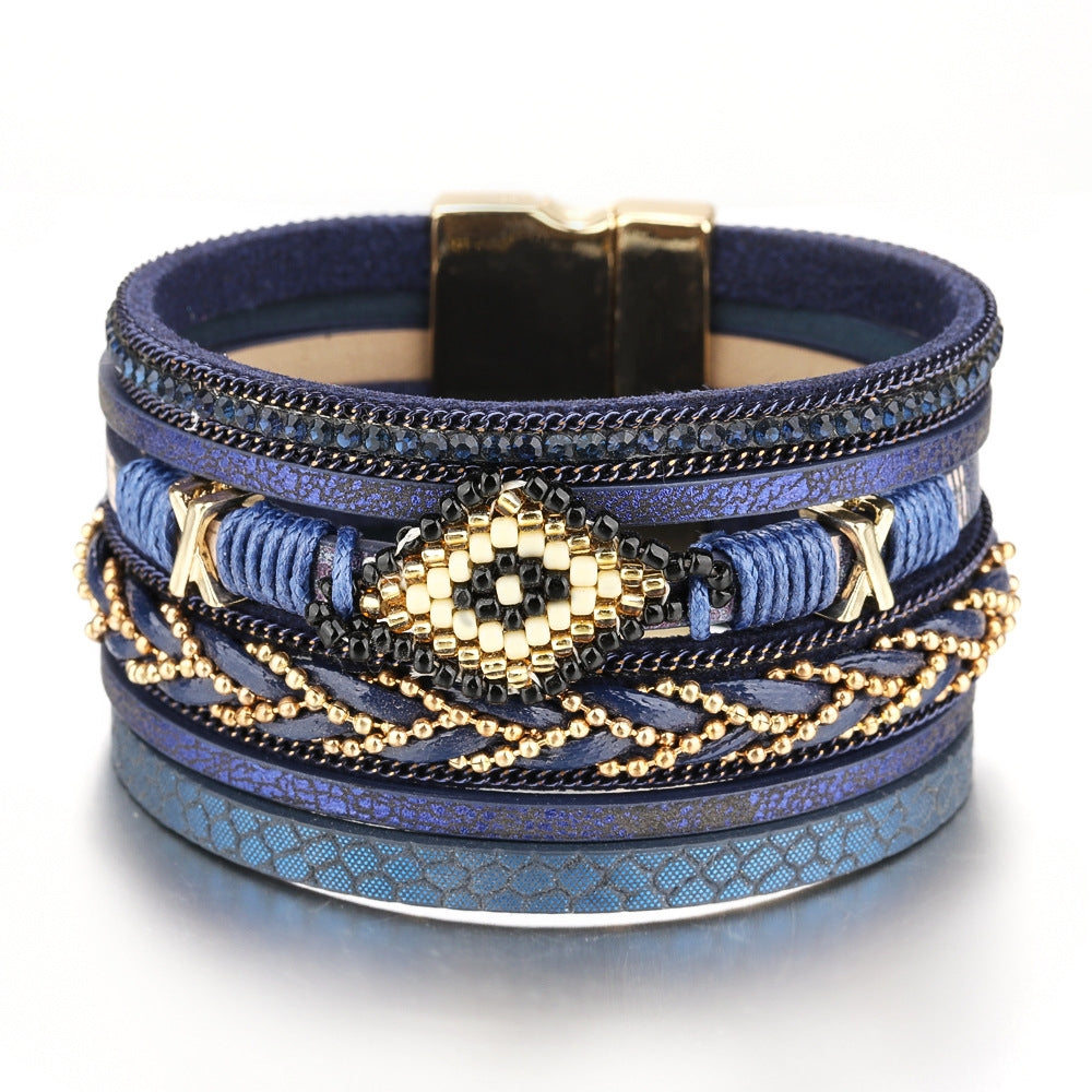 Bohemian Devil's Eye Multi-Layer Beaded Women's Bracelet