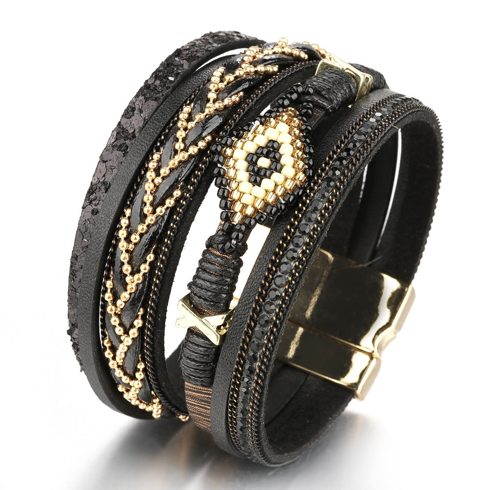 Bohemian Devil's Eye Multi-Layer Beaded Women's Bracelet