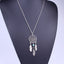 Bohemian Feather Dreamcatcher Pendant Necklace with Turquoise Inlay