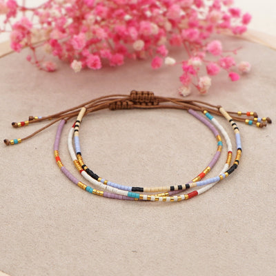 Bohemian Geometric Glass Beaded Multi-Stack Women's Bracelets