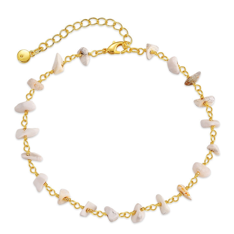 Bohemian Geometric Beaded 18k Gold Plated Women's Anklet