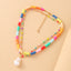 Bohemian Multilayer Geometric Beaded Clay and Pearl Women's Necklace