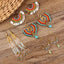Bohemian Shell Tassel Mesh Earrings with Synthetic Gemstones