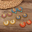 Bohemian Shell Tassel Mesh Earrings with Synthetic Gemstones