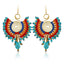 Bohemian Shell Tassel Mesh Earrings with Synthetic Gemstones