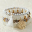 Bohemian Crystal Alloy Natural Stone Beaded Tassel Bracelet Set