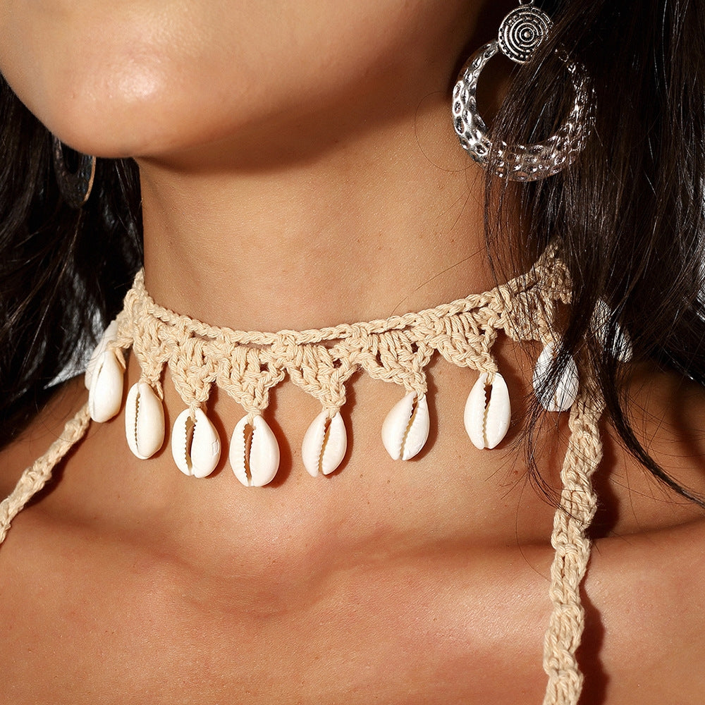 Bohemian Shell Braid Women's Choker Necklace