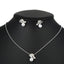 Bow Knot Alloy Plated Necklace and Rhinestone Butterfly Pearl Earring Set