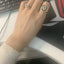 Brass Enamel Pearl Flower Adjustable Ring