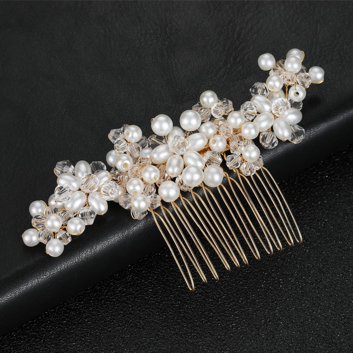 Handmade Pearl Crystal Bridal Hair Comb Accessories