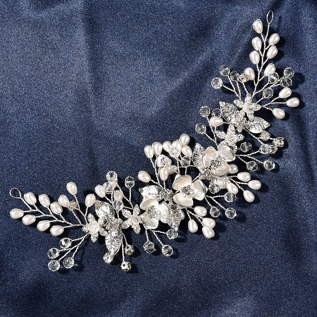 Bridal Crystal Rhinestone Flower Hairband for Wedding and Evening Gowns