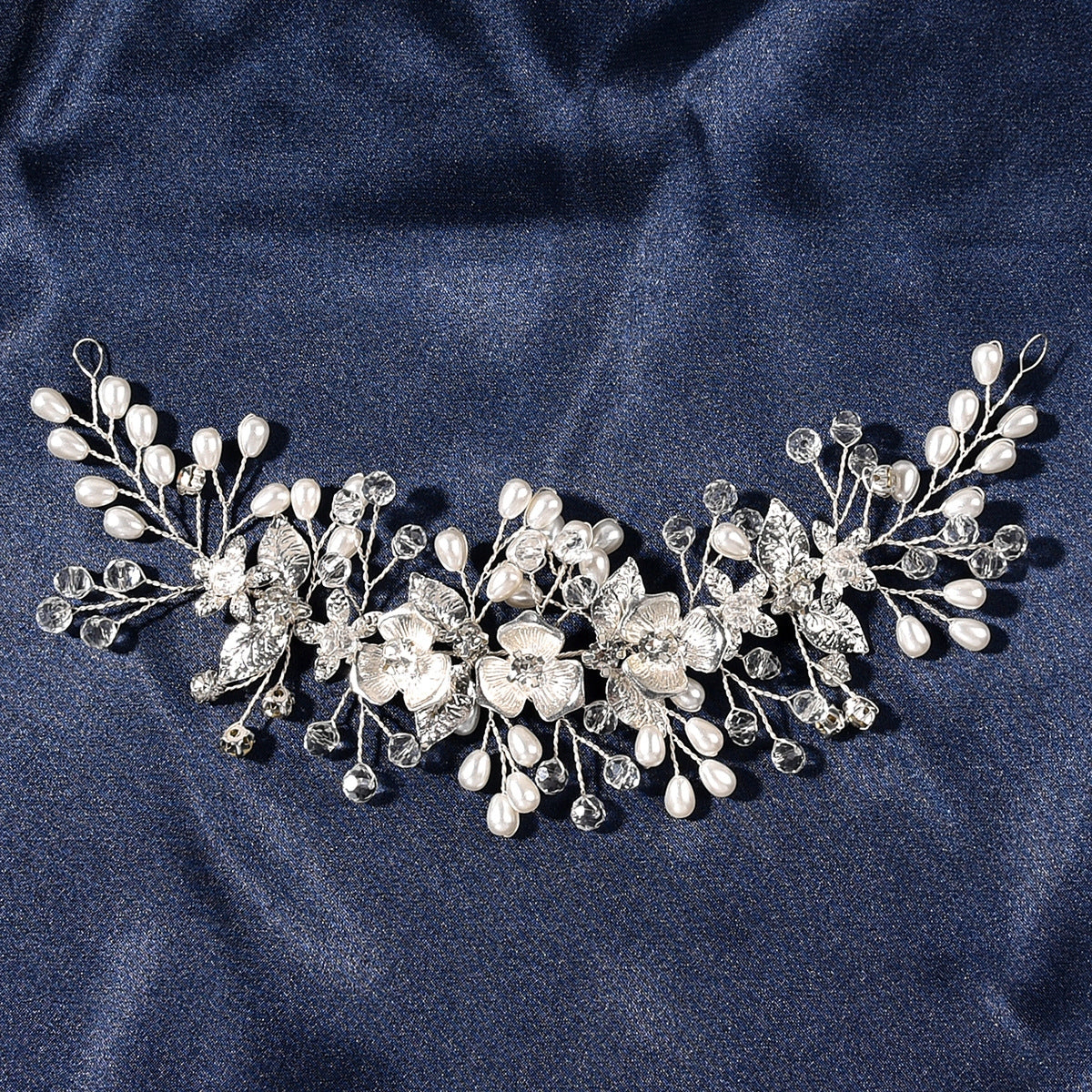 Bridal Crystal Rhinestone Flower Hairband for Wedding and Evening Gowns