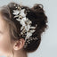 Bridal Floral Hair Comb with Pearl Beads Wedding Accessories