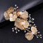 Bridal Gold Flower Hair and Earring Set for Wedding Dress Accessories