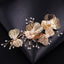 Bridal Gold Flower Hair and Earring Set for Wedding Dress Accessories