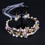 Bridal Pearl Ceramic Flower Headband and Earrings Set