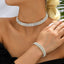 Bridal Rhinestone Inlay Necklace and Bracelet Set