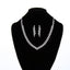 Bridal Rhinestone Jewelry Set - Glass Inlay Necklace and Earrings