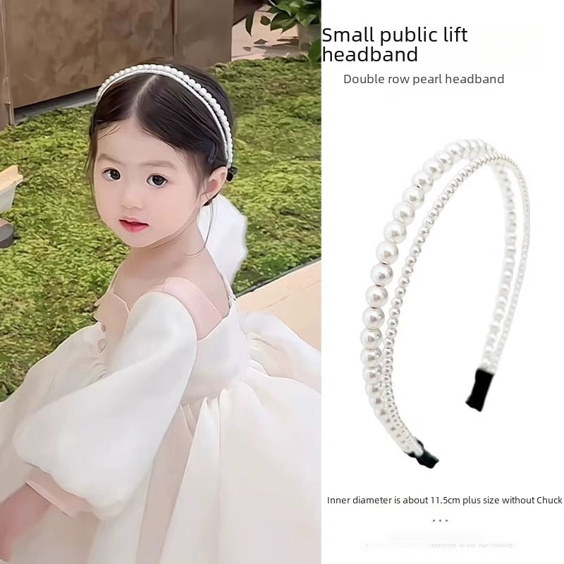 Bridal Pearl Hair Band - Korean Style Elegant Headband and Hairpin Set