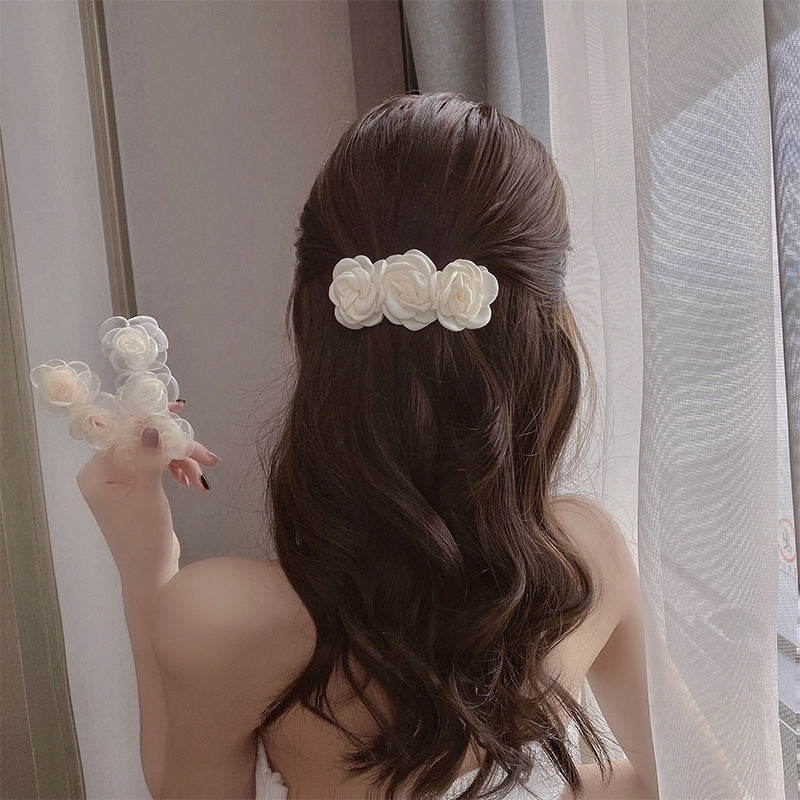 Camellia Flower Hair Clip - Elegant Korean Style Hair Accessory