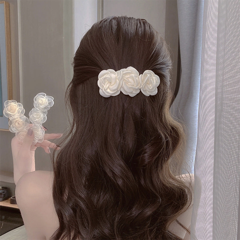 Camellia Flower Hair Clip - Elegant Korean Style Hair Accessory