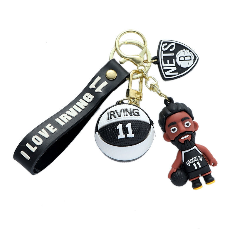 Cartoon Basketball Star Keychain Pendant - Curry, James, Owen, Bryant