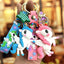 Cartoon Unicorn Rainbow PVC Keychain Pendant for Bags and Cars