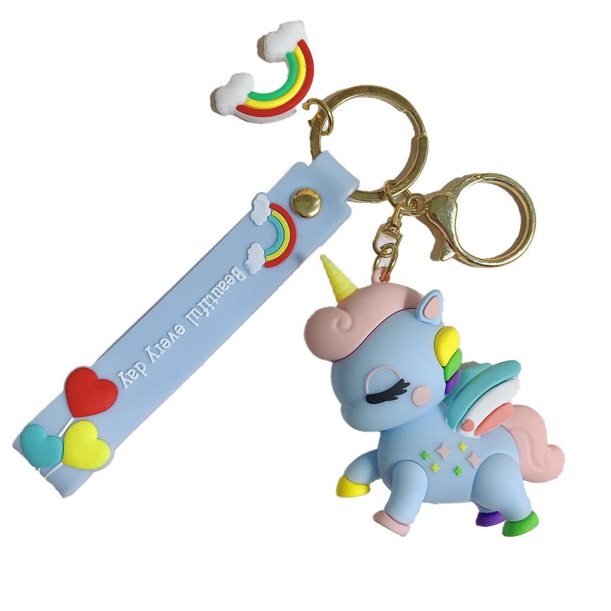 Cartoon Unicorn Silicone Keychain Pendant for Bags