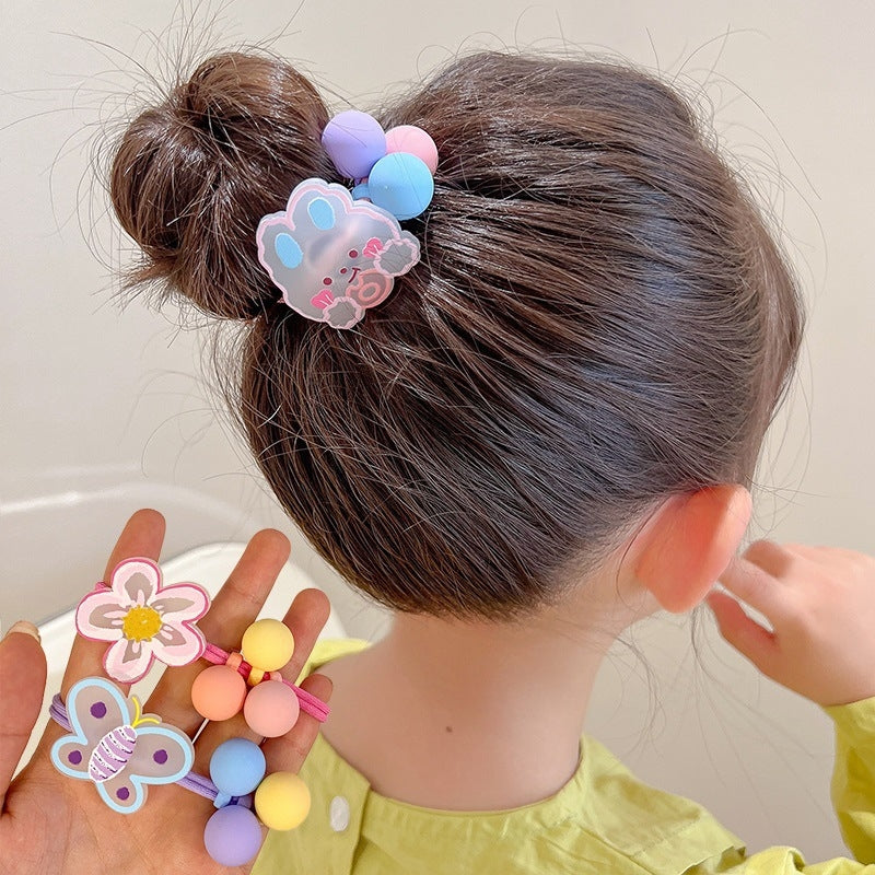 Cartoon Animal Resin Hair Tie for Girls - High Elastic No Damage Hair Accessory