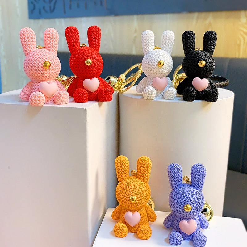 Cartoon Animal Resin Rabbit Keychain Pendant for Women