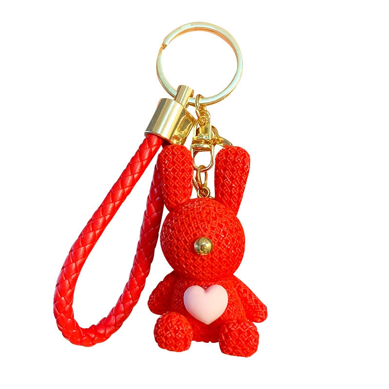 Cartoon Animal Resin Rabbit Keychain Pendant for Women