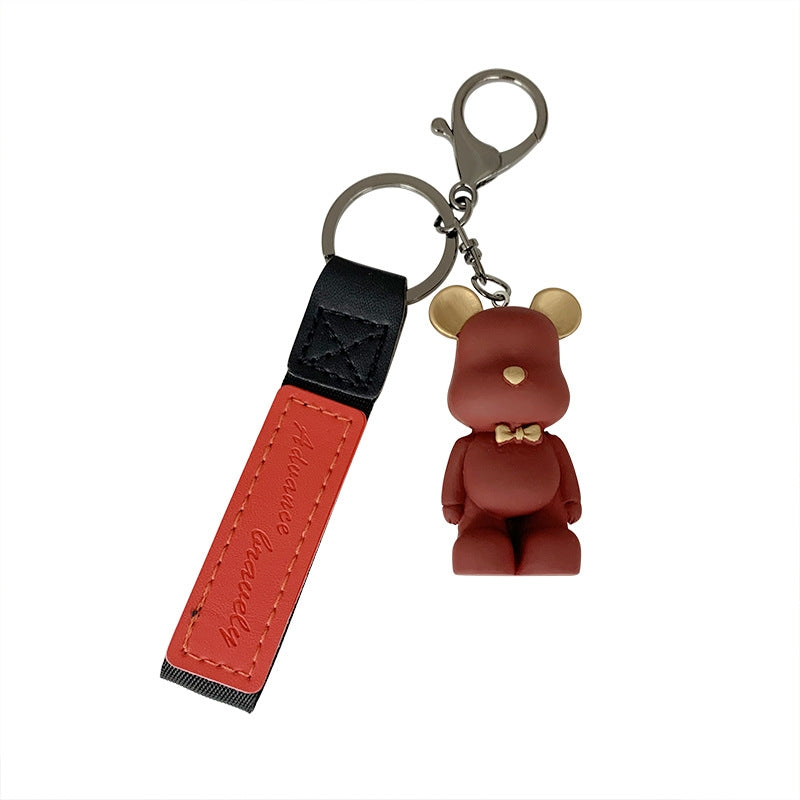 Cartoon Bear Resin Keychain Pendant - Nordic Style Cute Couple Bag Charm