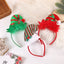 Cartoon Christmas Elf Plaid Headband for Kids Party